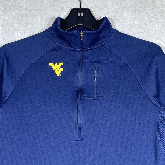 Vintage Nike Sweatshirt Womens Size Medium Navy Blue West Virginia Half Zip 1765 - Picture 2 of 13